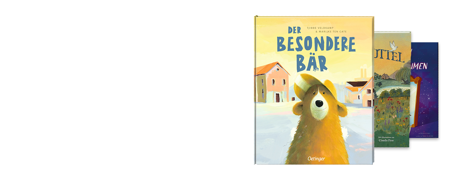 Kinderbücher über Empowerment und Inklusion. Es werden Bücher wie "Der besondere Bär" gezeigt.