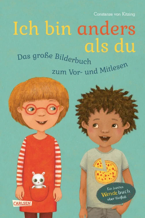 Cover des Kinderbuchs "Ich bin anders als du". Die Illustration zeigt zwei Kinder, die unterschiedlich aussehen.