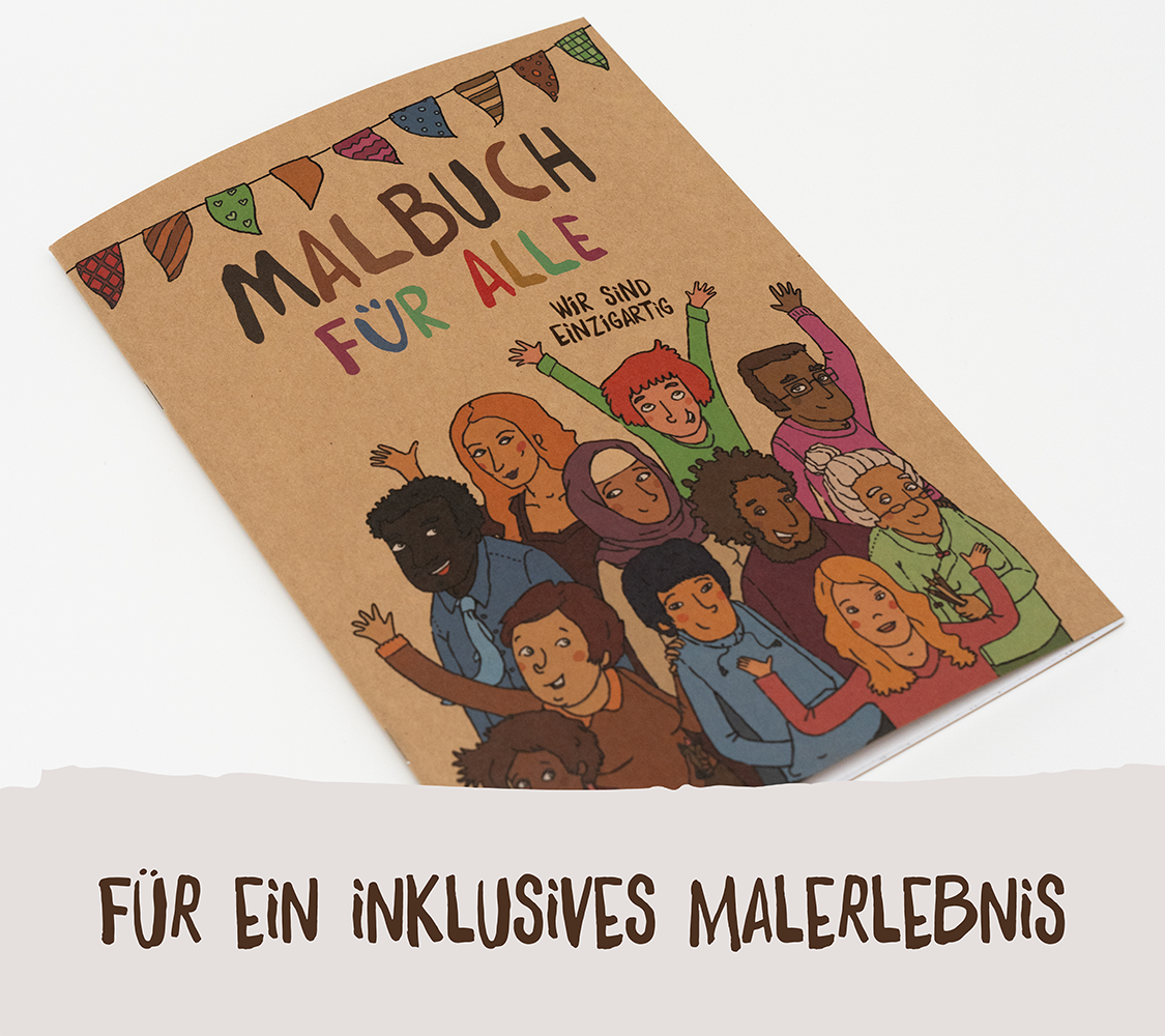 Hautfarben Malbuch für alle für ein inklusives Malerlebnis. Fördert Vielfalt und Toleranz.