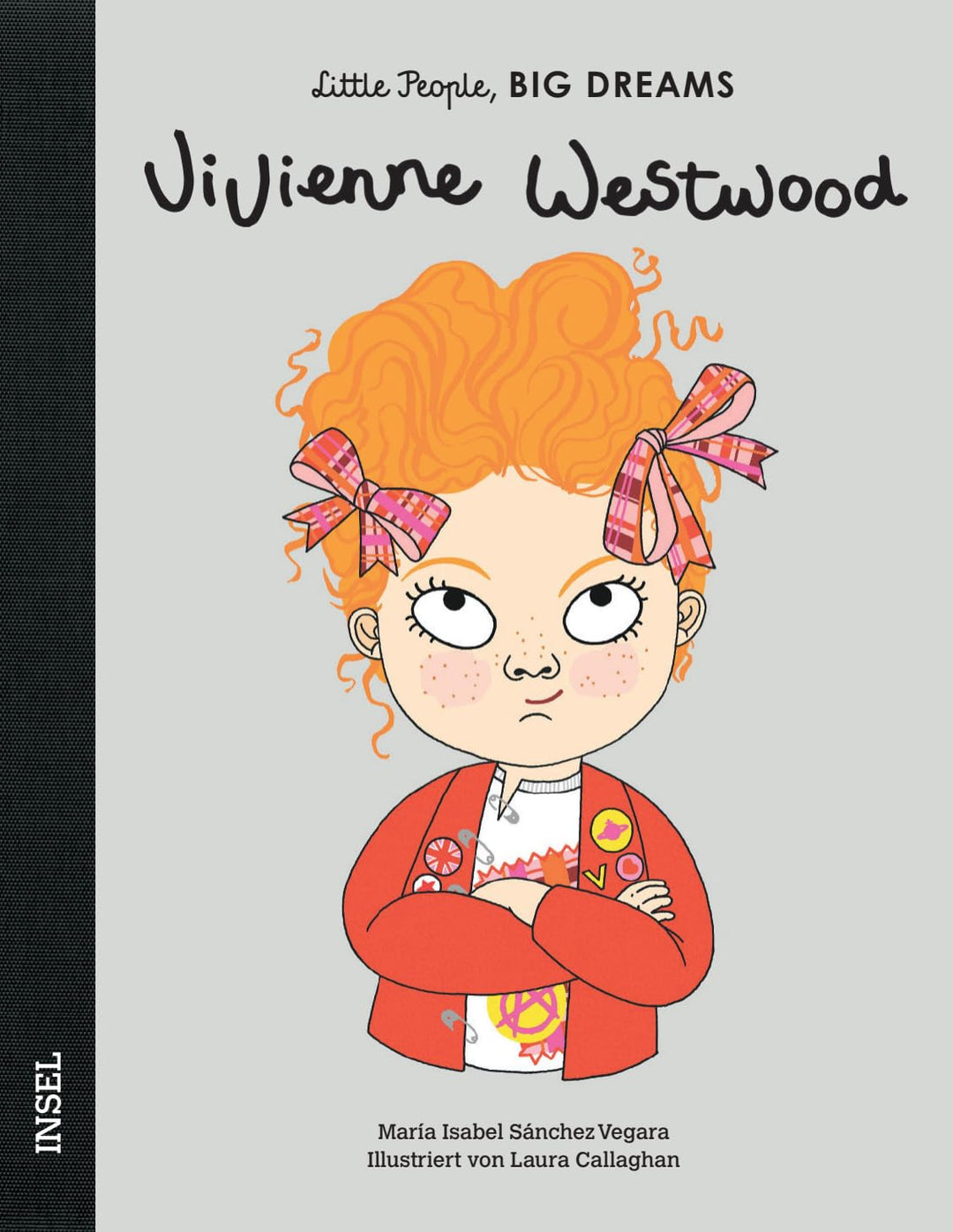 Cover der Vivianne Westwood Biografie zeigt Vivianne mit Schleifen im Haar und einem bunten Outfit.