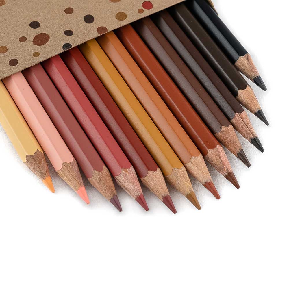 Skin color pencils open packaging